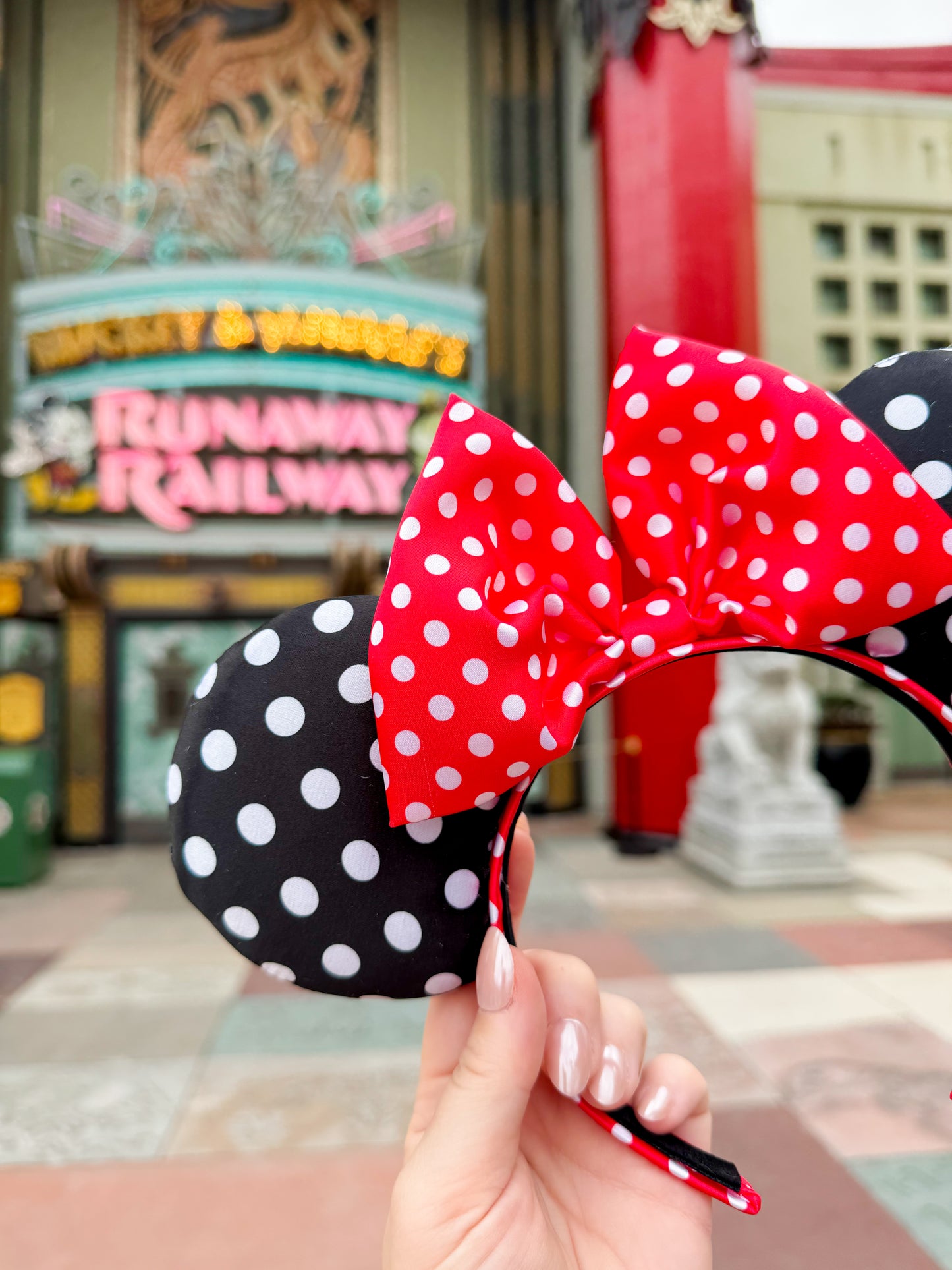 Classic Polka Dot Satin Ears RTS