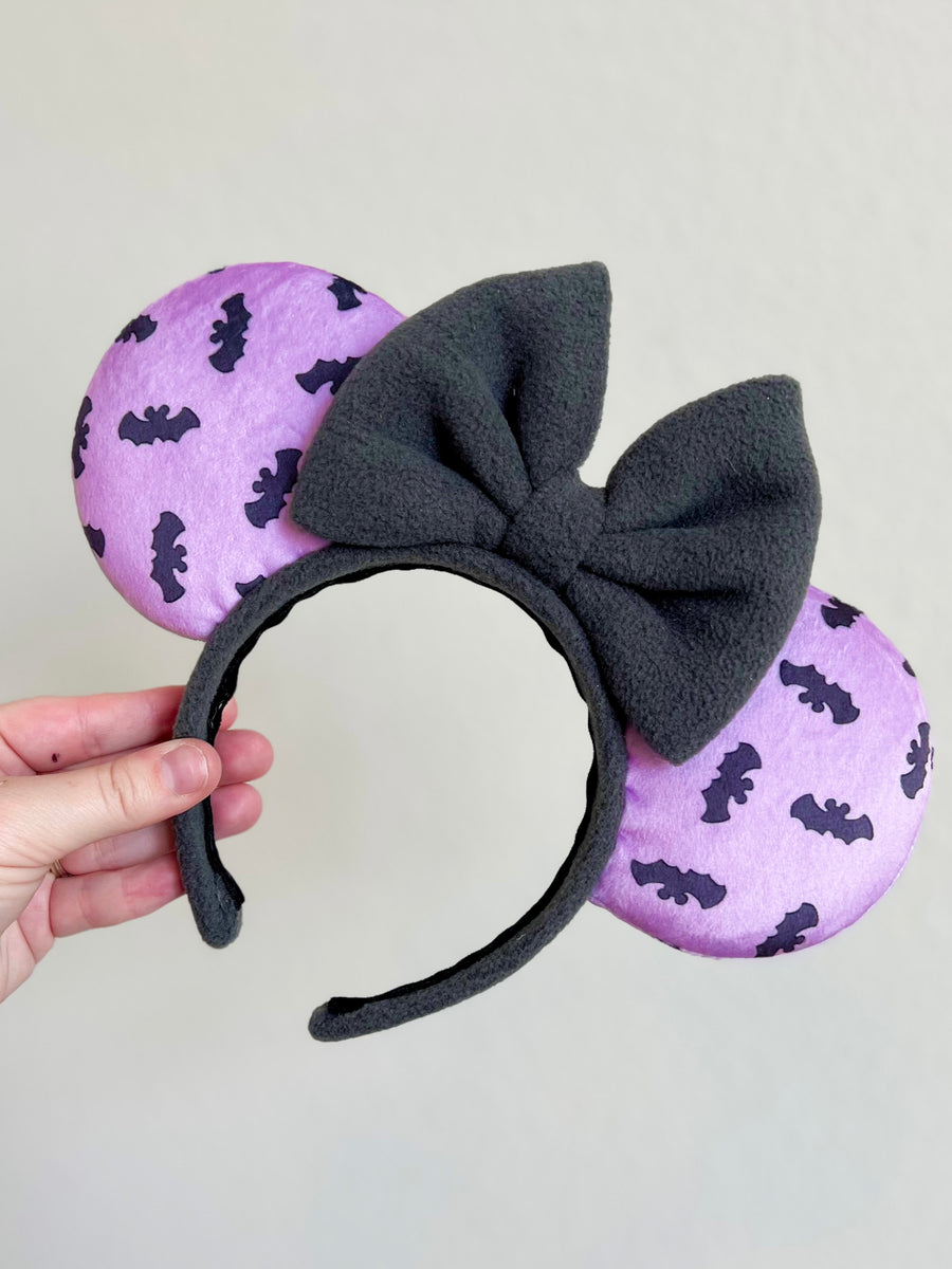 Disney Parks Minnie Mouse Bow Ears Headband Purple Pink Polka Dot