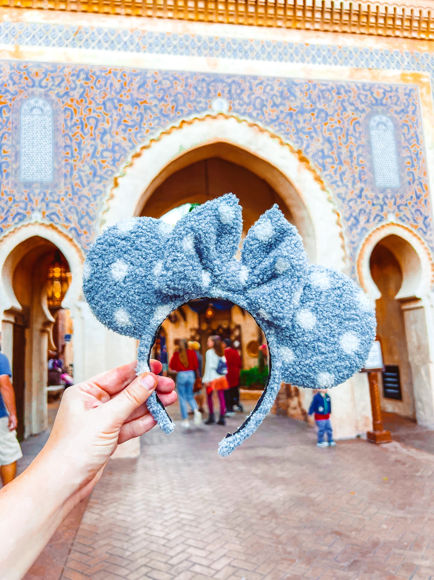 LAST ONE! Slate Polka Plush Ears (READY TO SHIP)