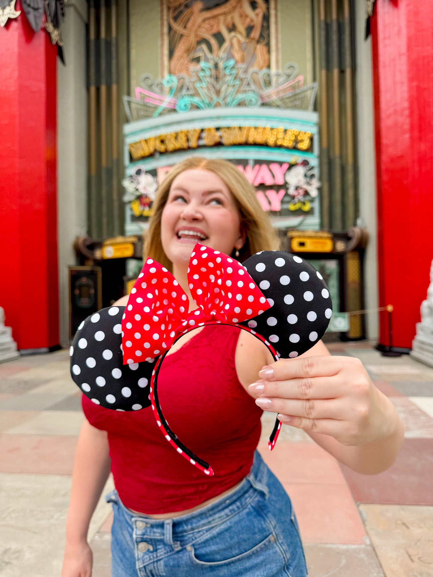 Classic Polka Dot Satin Ears RTS