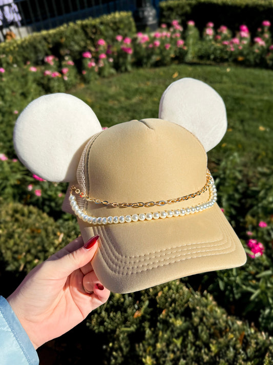 Plain Neutral Trucker Hat with Ivory Ears (Very Limited Edition)