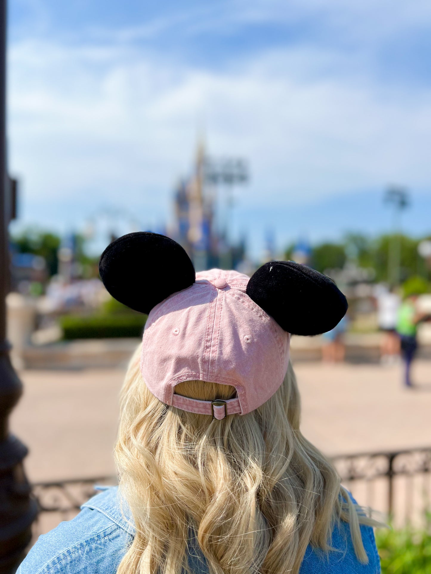 Pink Hat with Black Velvet Ears! (please read description)