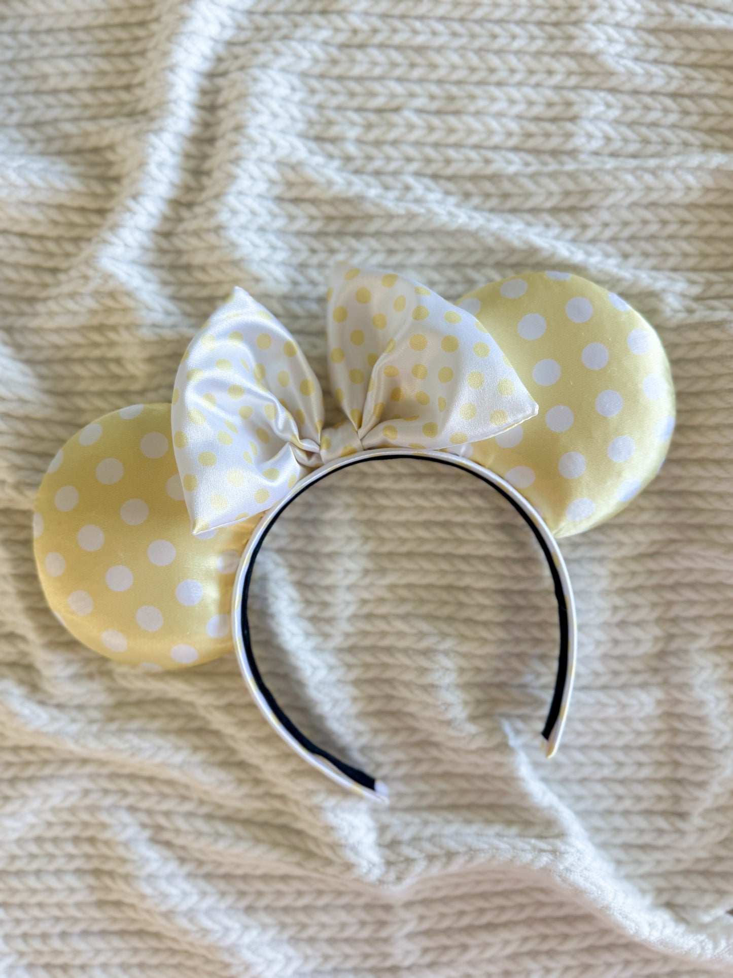 Butter Yellow Polka Dot Satin Ears (Limited Edition)