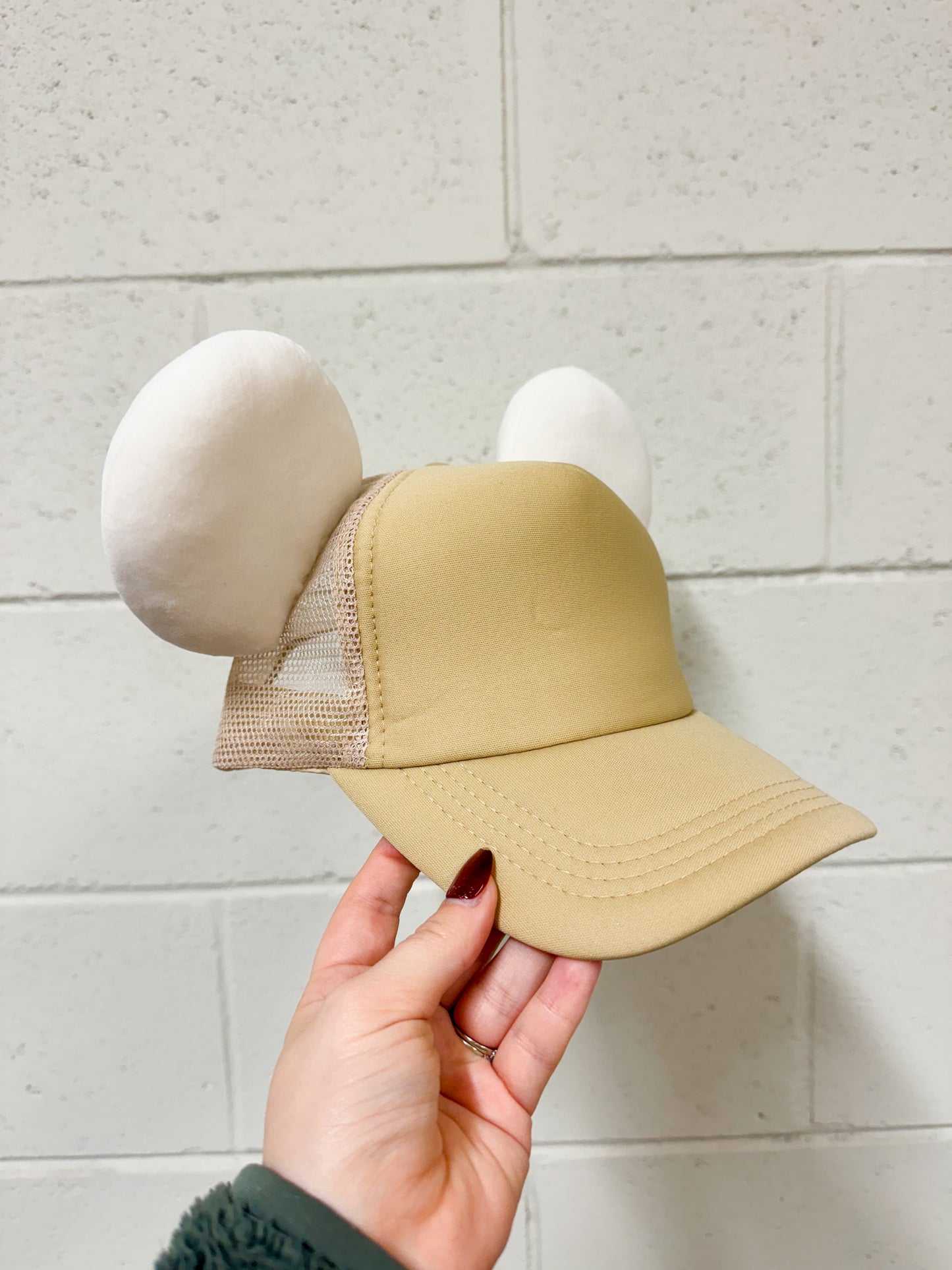 Plain Neutral Trucker Hat with Ivory Ears (Very Limited Edition)