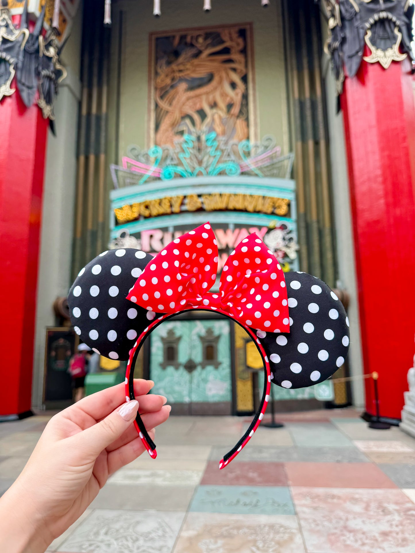 Classic Polka Dot Satin Ears RTS