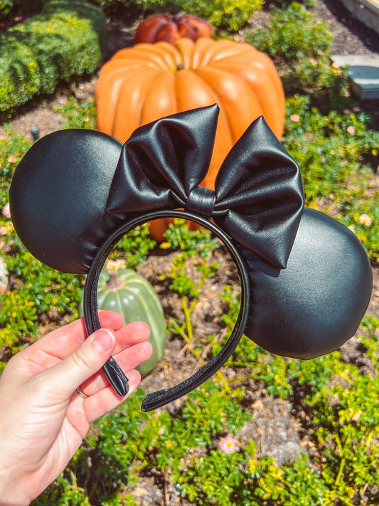 Black Faux Leather Ears